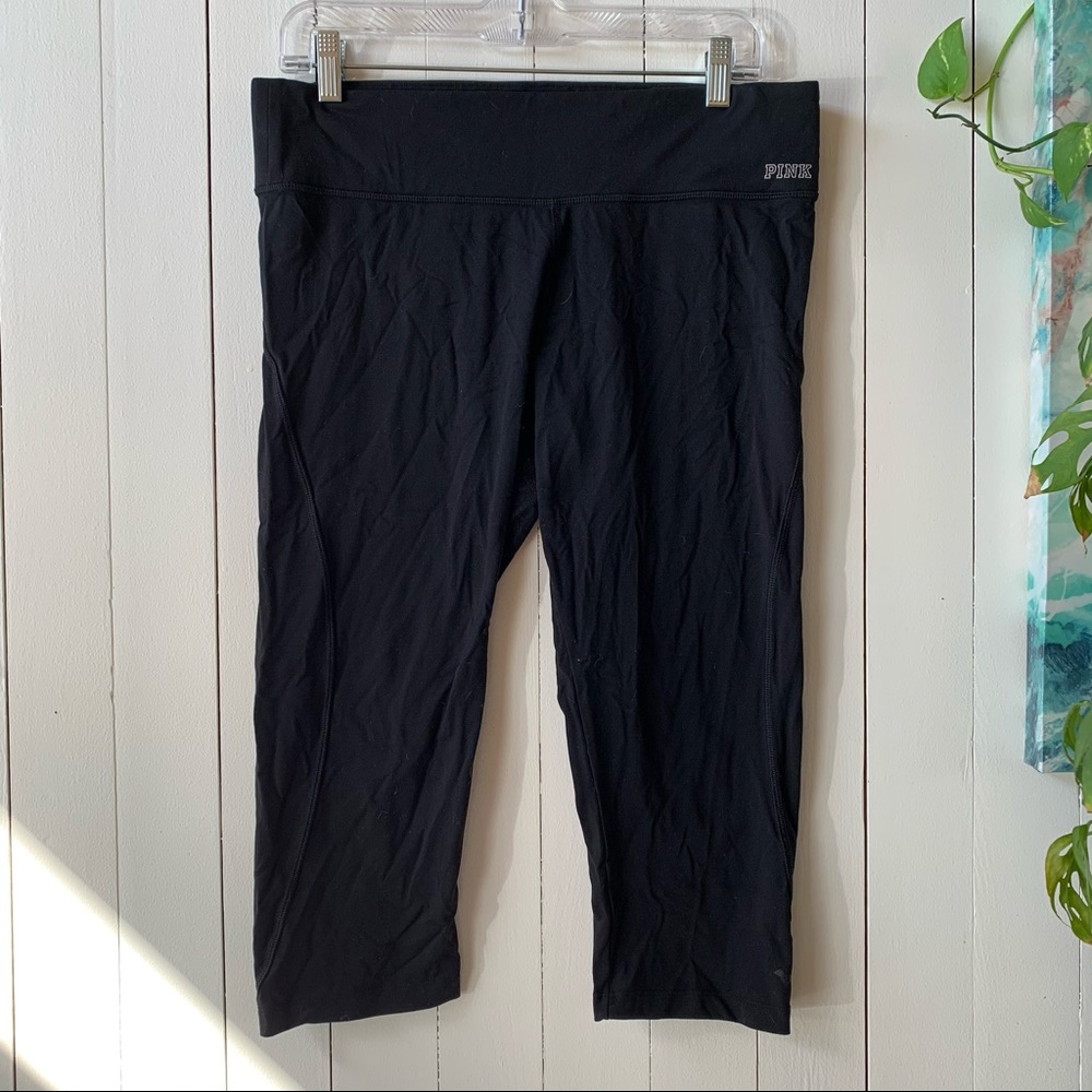 PINK yoga cropped leggings size large